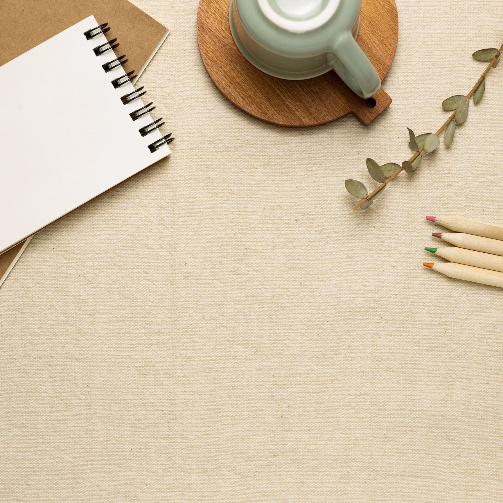 Notebook and mug flat lay—planning and reflection tools